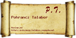 Pohrancz Talabor névjegykártya